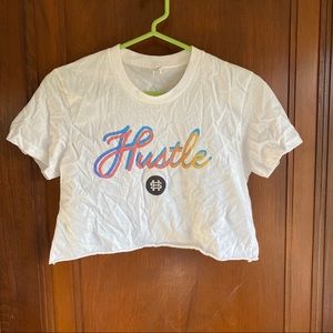 Hustle crop top shirt
